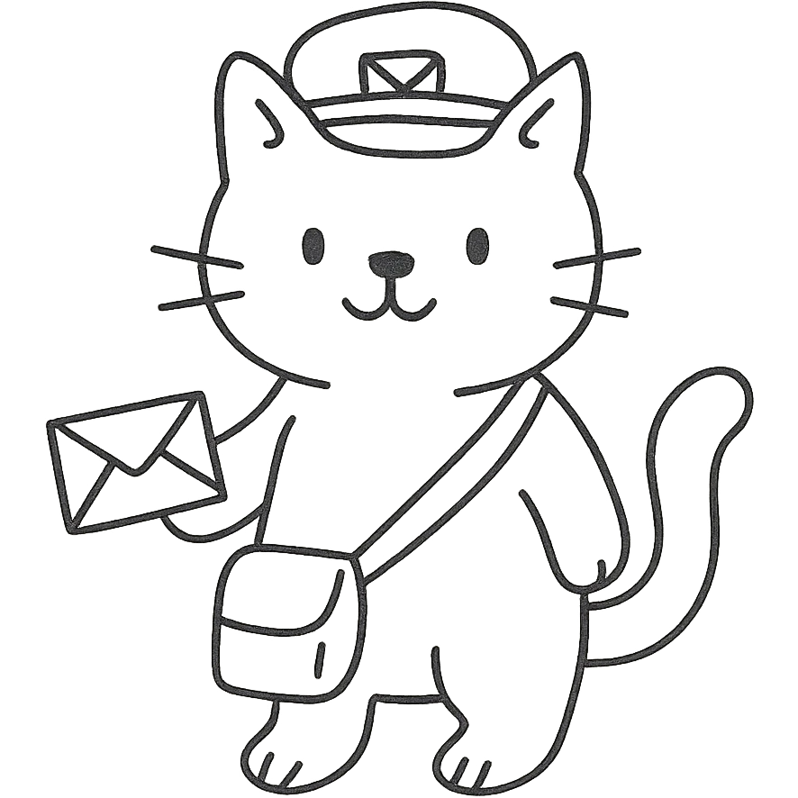 postman cat, very cute emoji