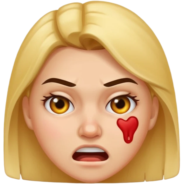 woman with aggressive acne face emoji