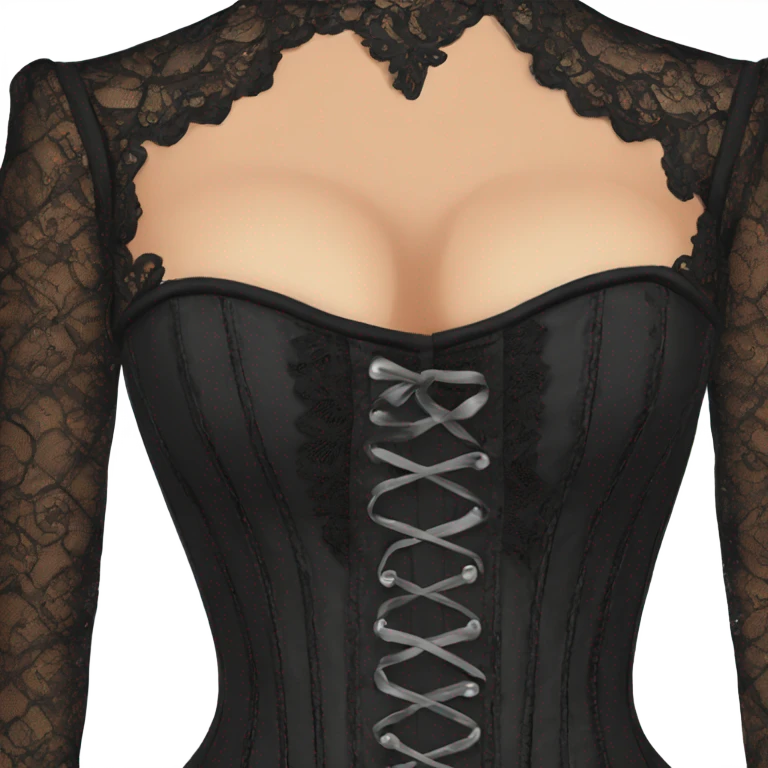black lace long sleeve corset emoji