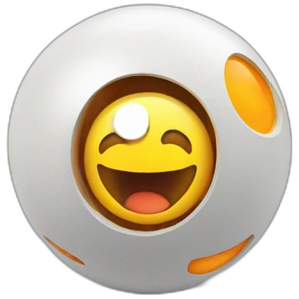 3d sphere with a cartoon tnt texture with big calm eyes emoji