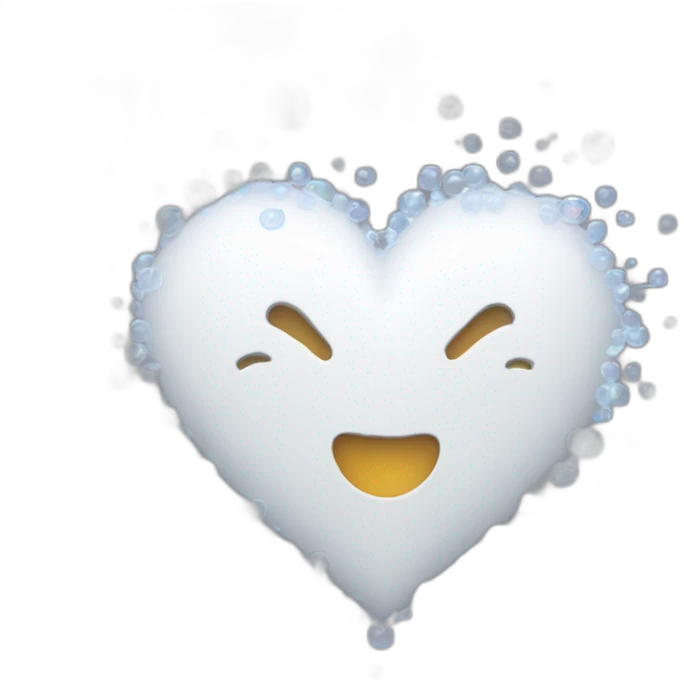 White heart surrounded with bubbles emoji