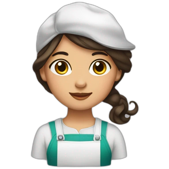 Fille brune fleuriste emoji