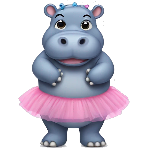 Hippo in a tutu emoji