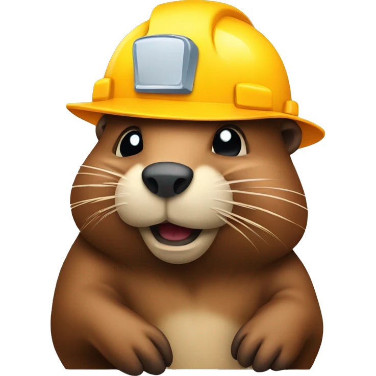 Beaver wearing construction hat emoji