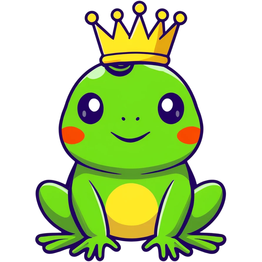 frog with a crown emoji