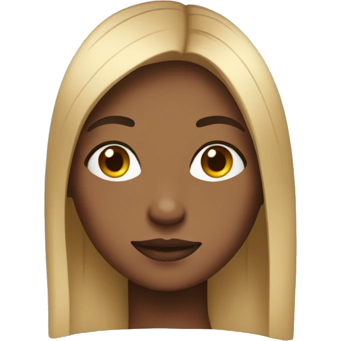 A girl with straight hair and a little brown skin emoji