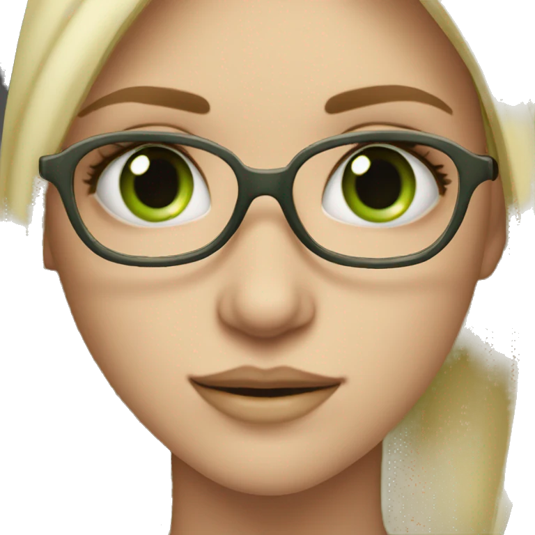 Blonde haired green eyed fair skinned girl with glasses and facial piercings emoji