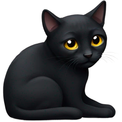 Sad black cat emoji
