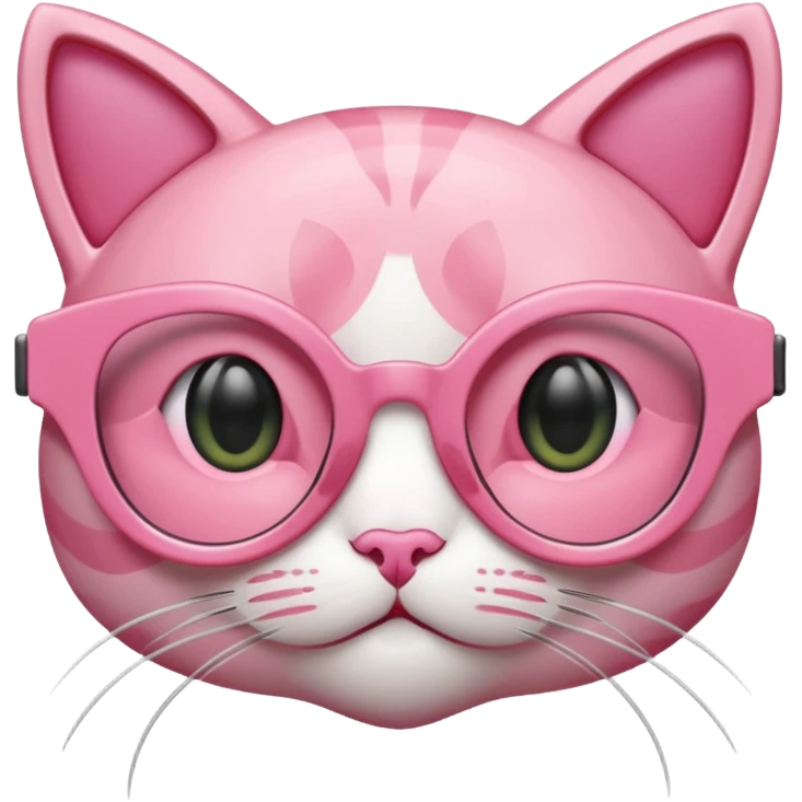 Rose pink glasses, cat type shaped. emoji