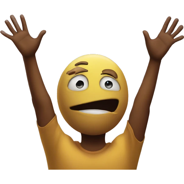 emoji face looking up to the sky in distress with two hands in the air  emoji
