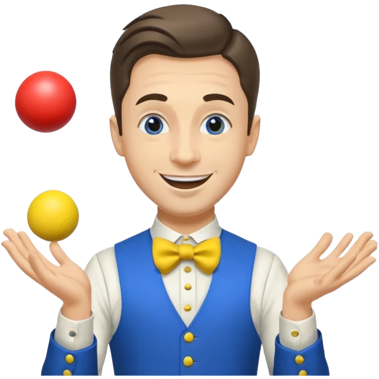 circus juggler zelensky juggling two balls blue and yellow emoji
