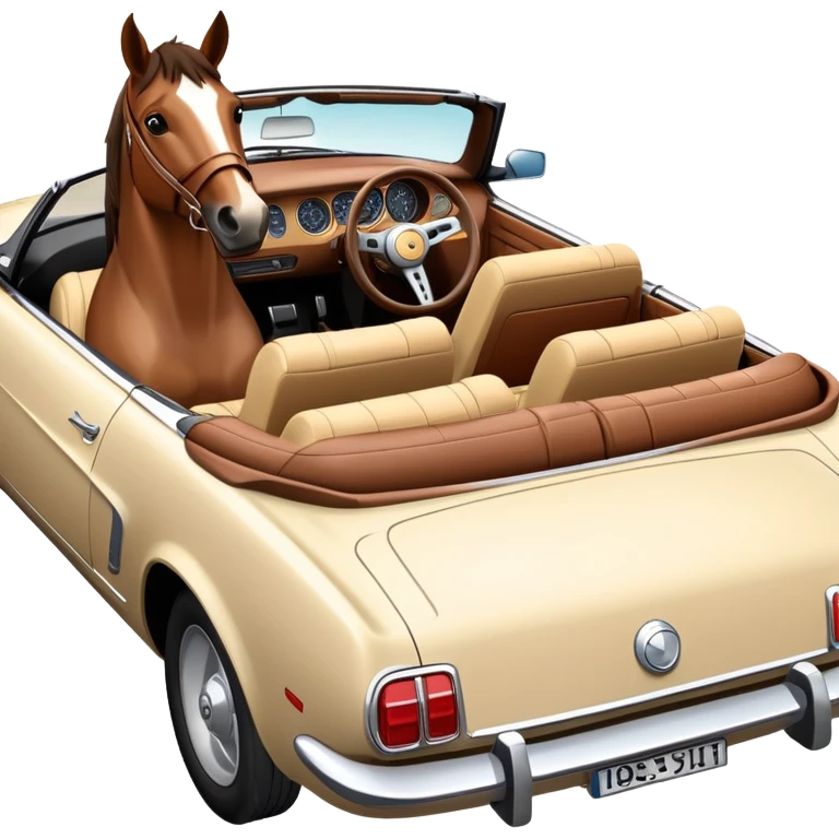 Horse in a convertible  emoji