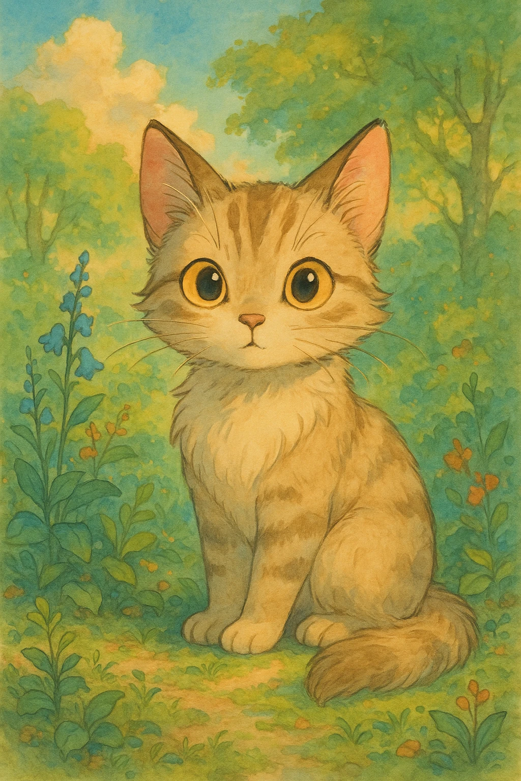 a cat in ghibli style emoji