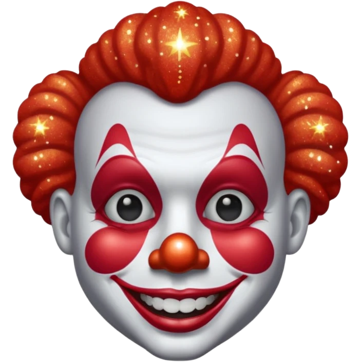red glitter clown emoji