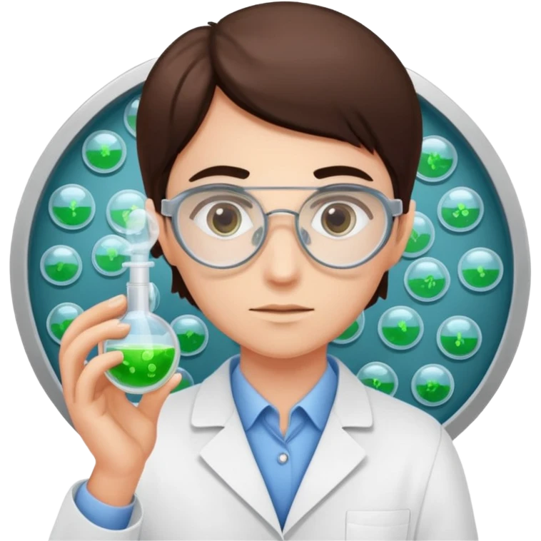 laboratory researcher analyzing dish. emoji