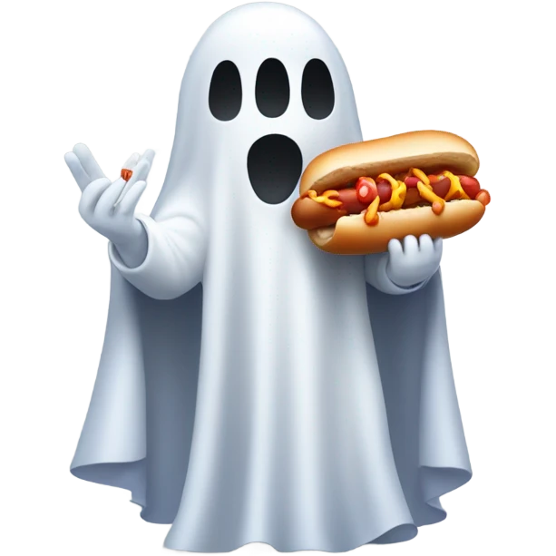 ghost holding hotdog emoji