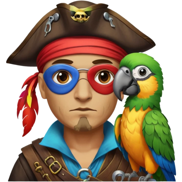 pirate and parrot emoji