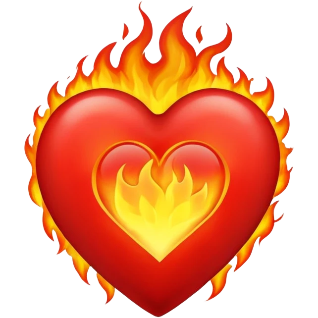 Burning heart with letters  emoji