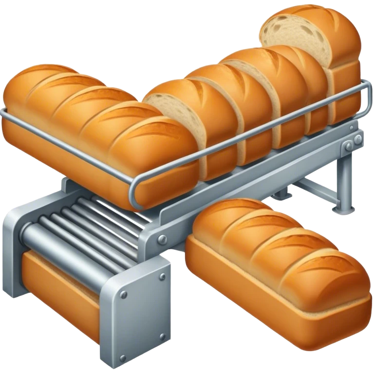Conveyor transporting bread emoji