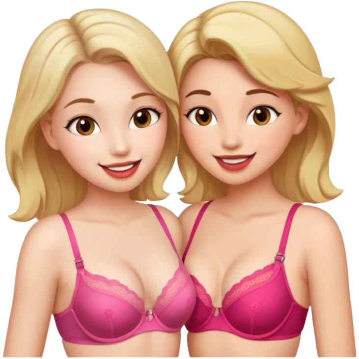 2 girls in bras making out emoji