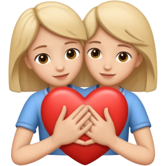I want a heart embraced by two arms, one that is tender emoji