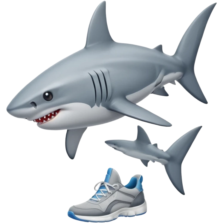 Shark on two legs wearing 👟 emoji