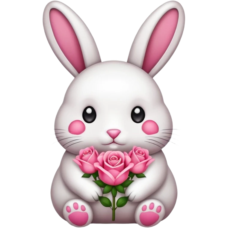 coneja con moños rosas  emoji