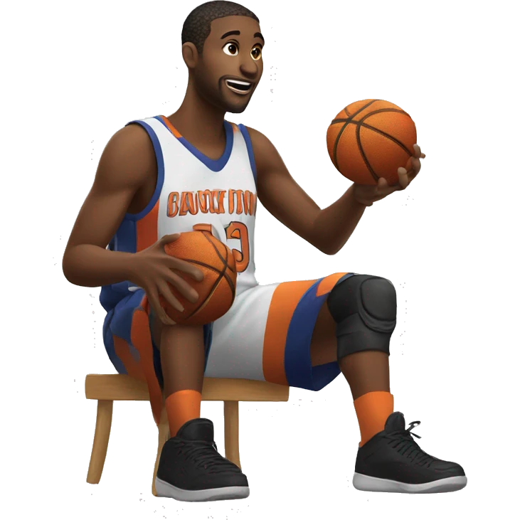 Basketball player eating chicken wings emoji