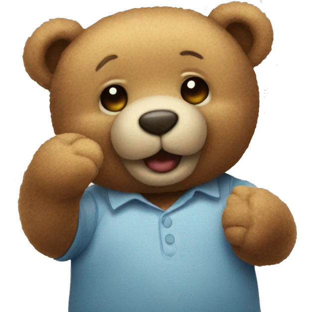 Teddy bear blowing kisses emoji