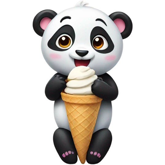 Panda eating ice cream emoji
