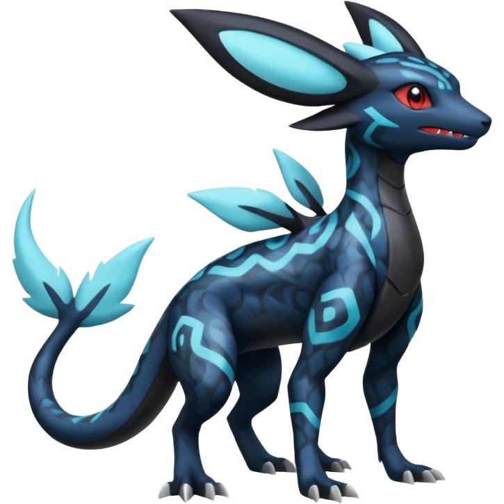 Salandit-Salamence-Umbreon-Silvally-fusion (full body) emoji