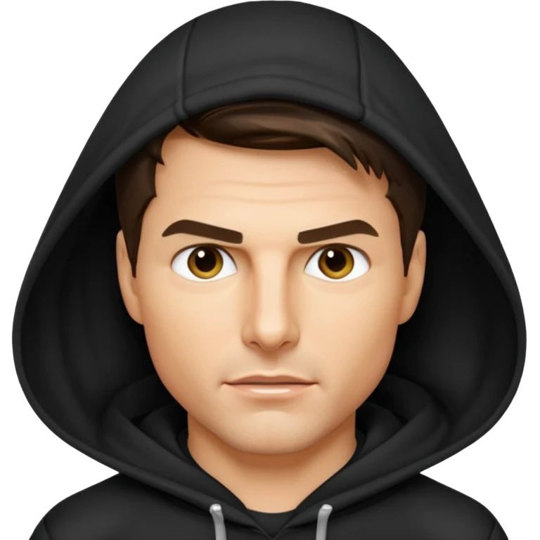 tom cruise with black hoodie emoji