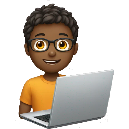 Boy with laptop emoji
