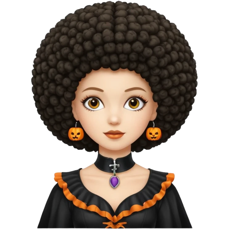 afro halloween white girl emoji