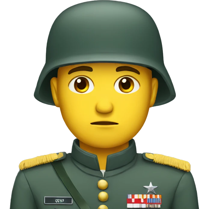 sad soldier  emoji