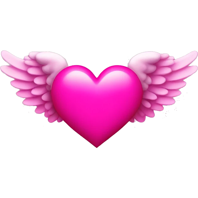 hot pink heart with halo and wings  emoji