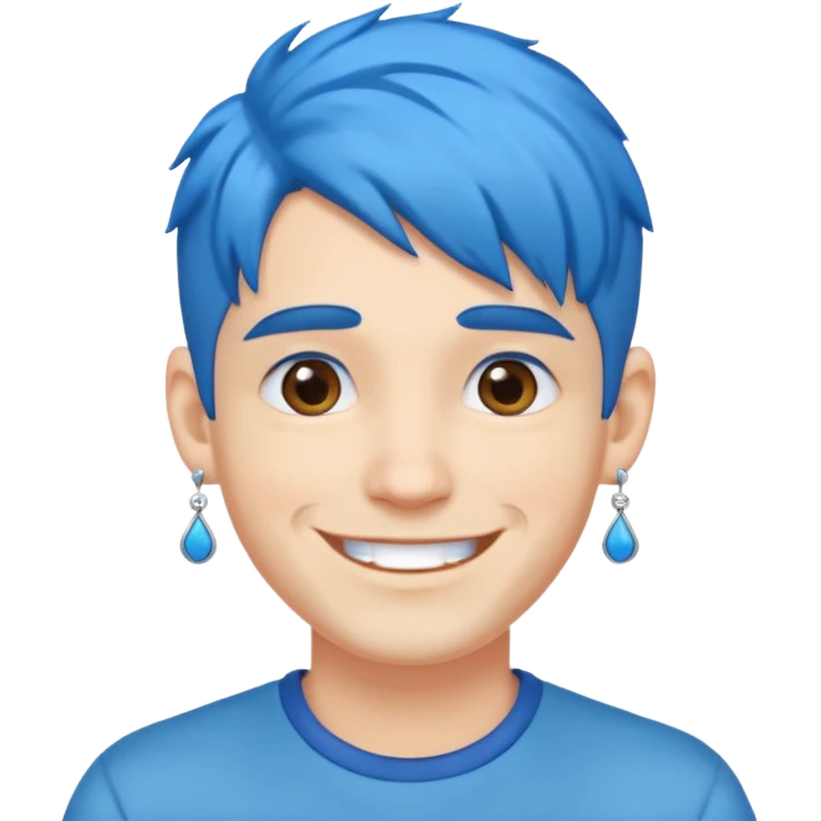 blue haired man with earrings emoji