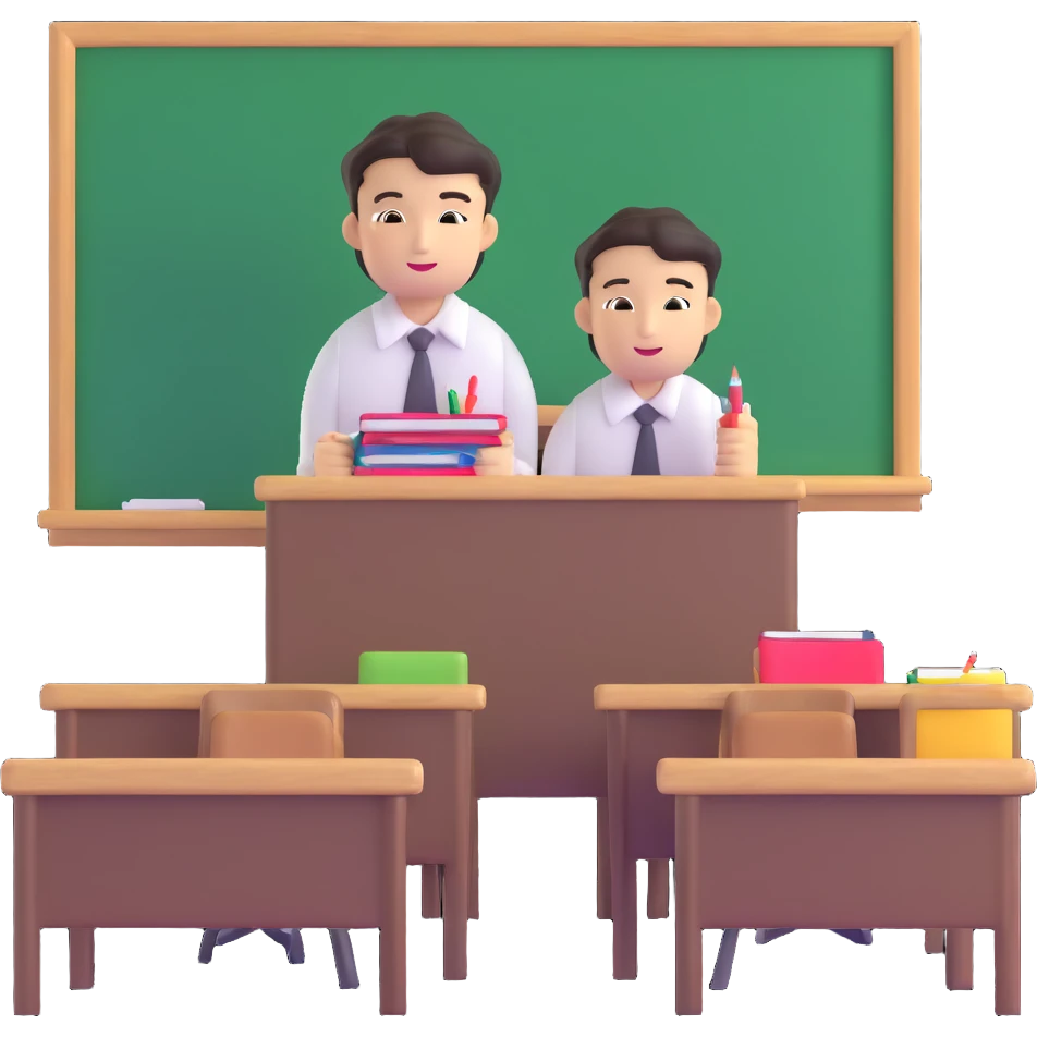 Japanese male high school student decorating classroom for cultural festival emoji