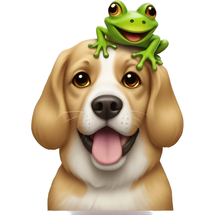 Dog with frog emoji
