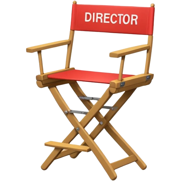 Director’s chair – foldable chair with “Director” text. emoji