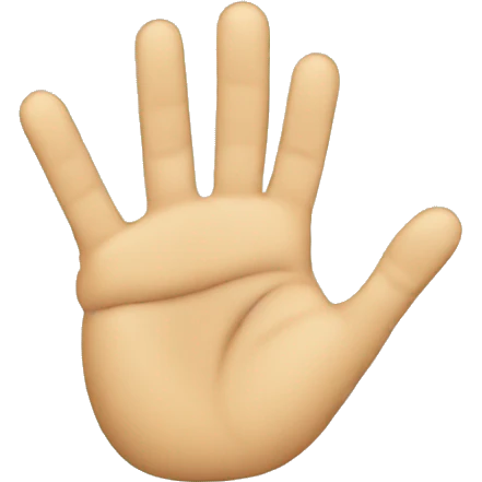 hand palmar with index finger folded inside and the rest is straight emoji