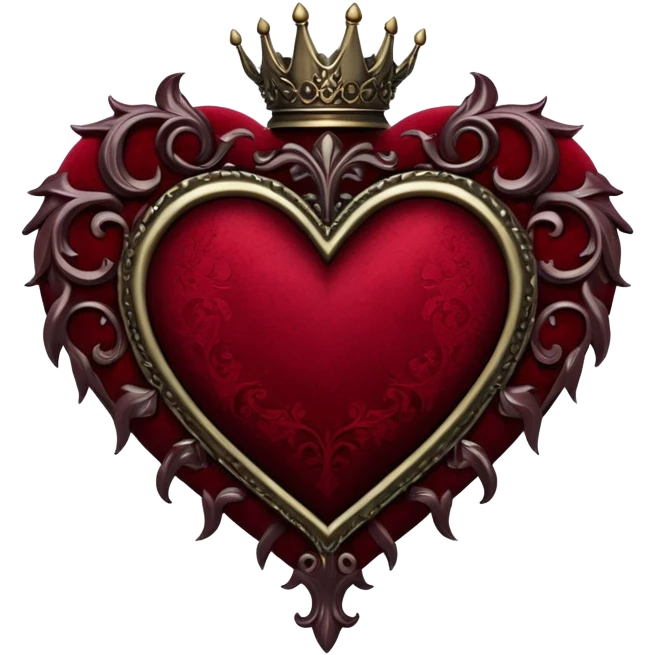Gothic heart dark red emoji