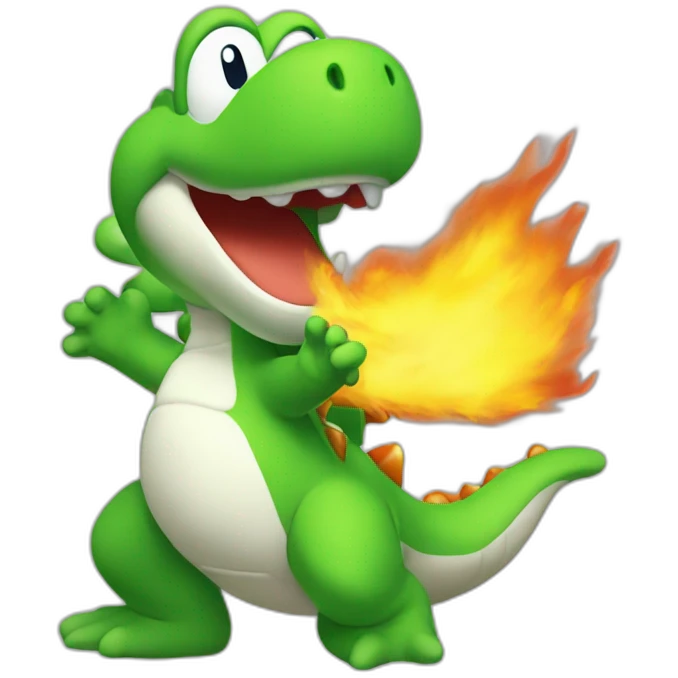 Yoshi en feu emoji