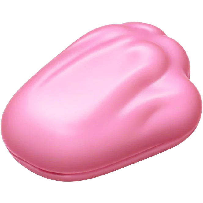 Cinematic Realistic Opaque Pink Slime, smooth and buttery with a pastel pink hue, ultra-glossy with a soft sheen, subtle folds and ridges forming as it moves, reflecting gentle highlights, glowing with a delicate, creamy texture, evoking a sense of playful satisfaction. emoji