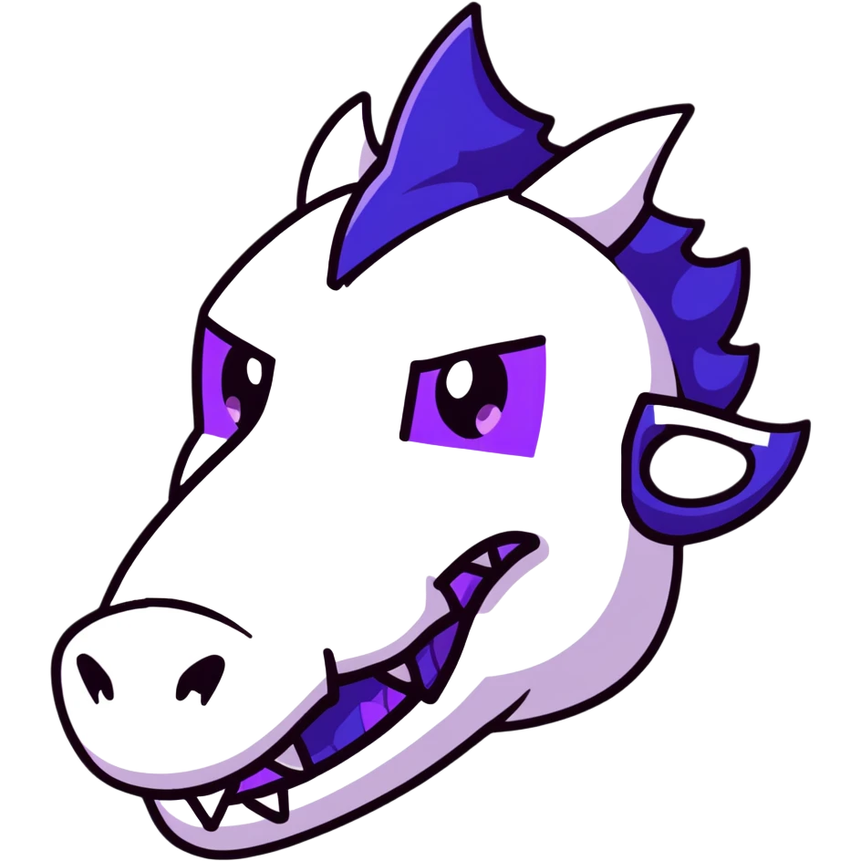 Minecraft black dragon head with purple eyes emoji