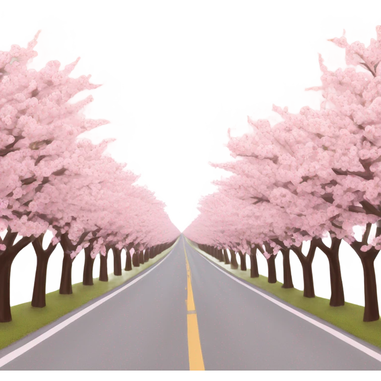 Road with cherry bloom trees  emoji