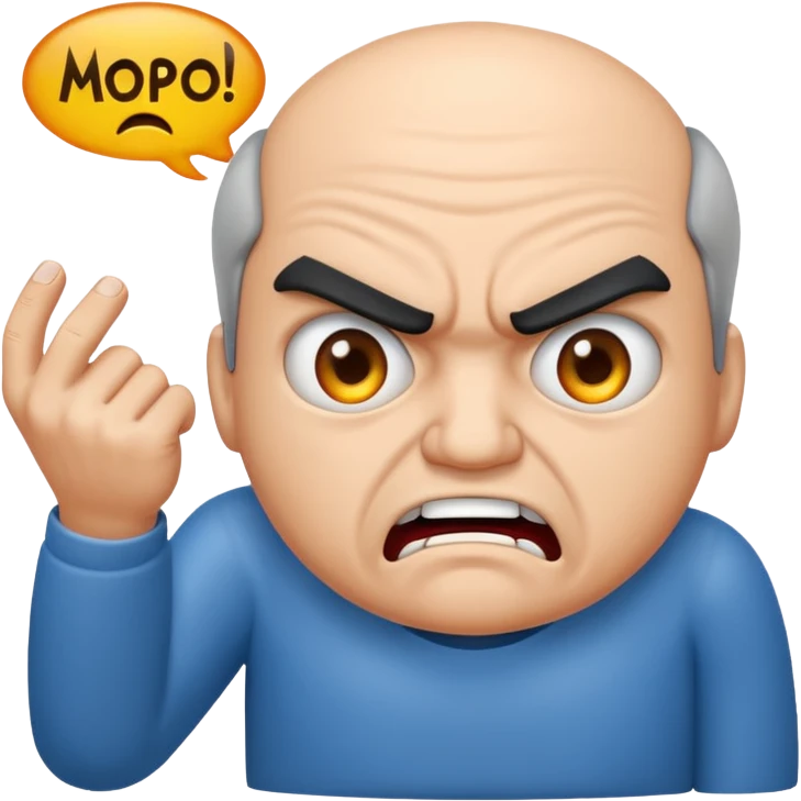 the Text "mopo" at top and an angry man emoji