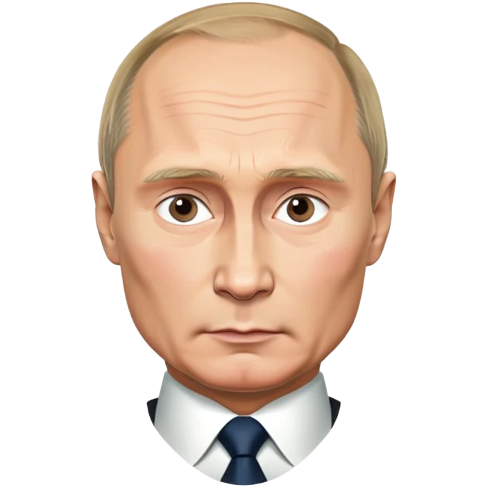 Vladimir Putin portrait with stern expression emoji