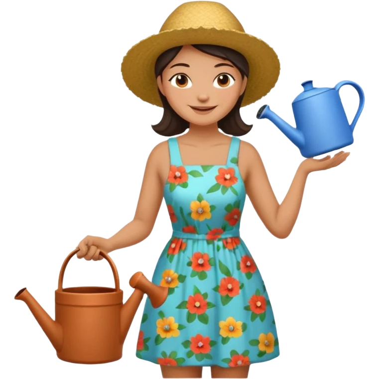 gardener woman with watering pot emoji