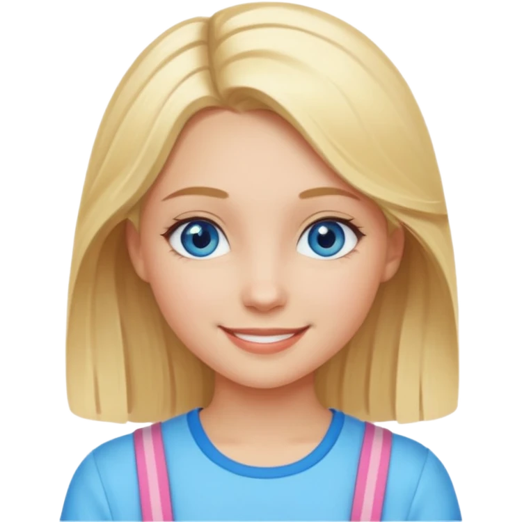 blonde hair blue eyes girl summer emoji